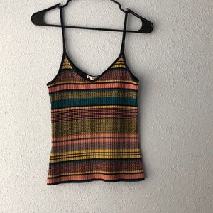 Stretchy patterned knit tank top